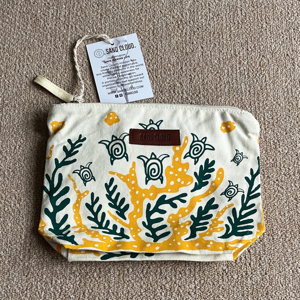 Sand Cloud Yellow and Green Cosmetic Bag